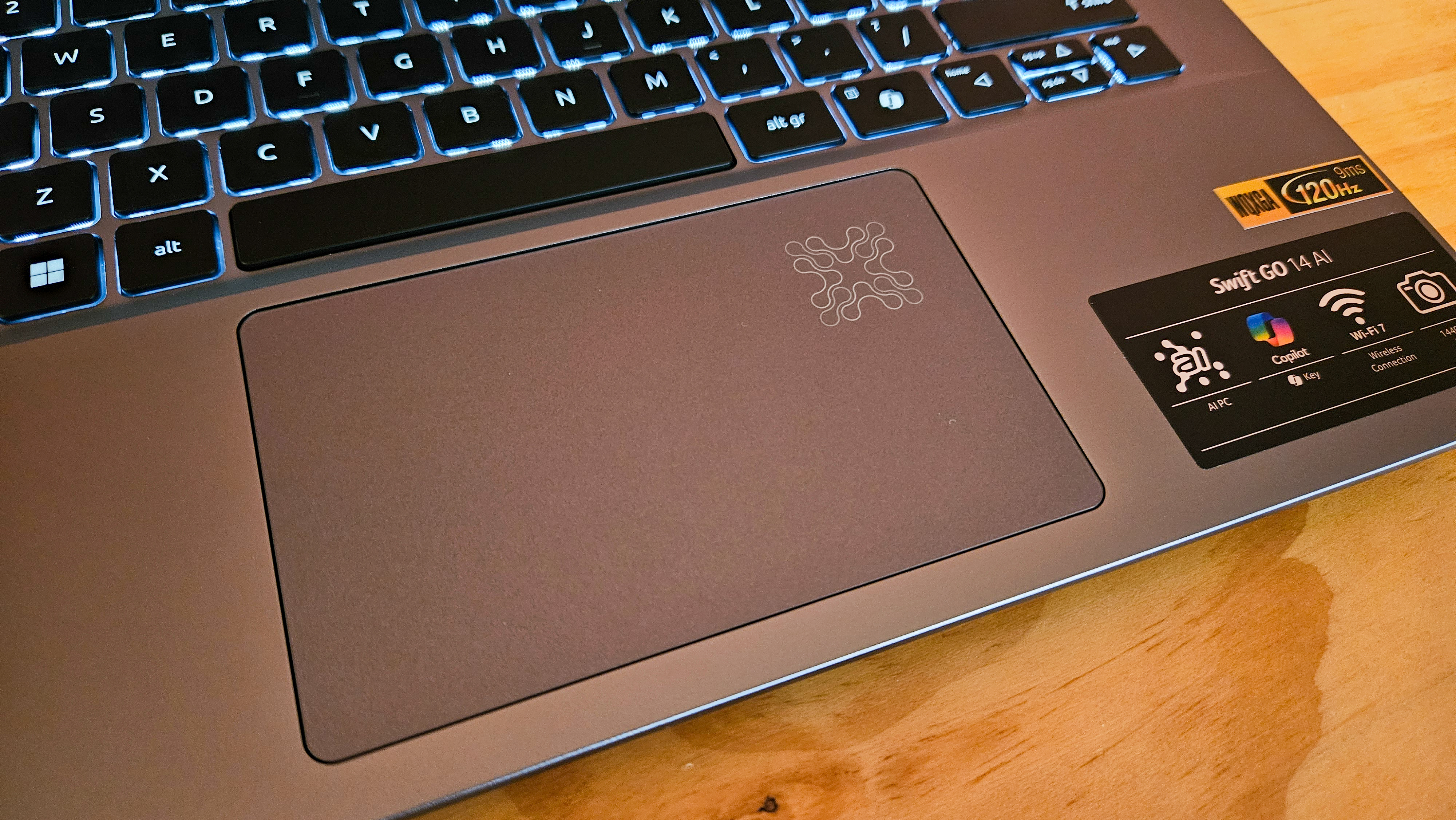 Acer Swift Go 14 - mousepad, closer view